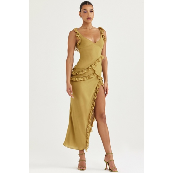 NEW House of CB Pixie Dress Olive Large - Picture 8 of 16